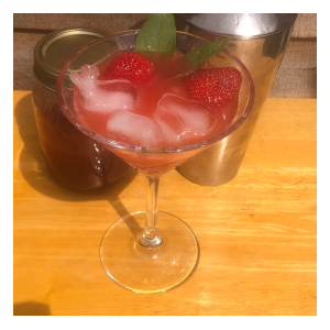 Thai basil strawberry cocktail